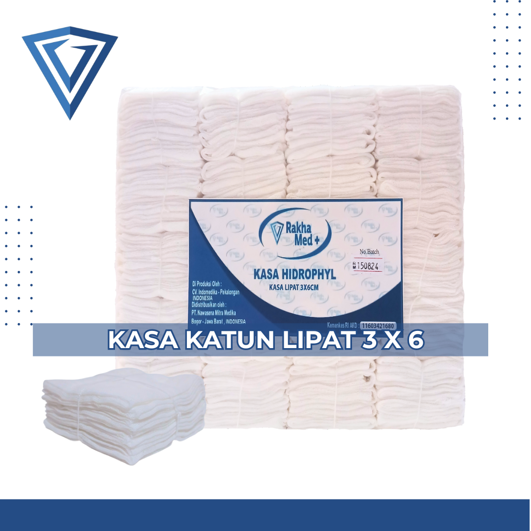 Kasa Katun Lipat 3cm x 6cm